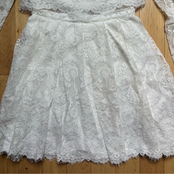 ASOS Gigi Crop Top Lace Mini White Dress - Picture 5 of 8